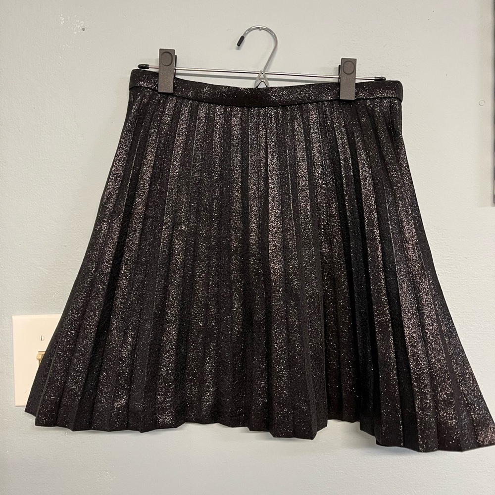 Pleated J. Crew Black Sparkle Skirt